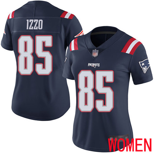 New England Patriots Football #85 Rush Vapor Untouchable Limited Navy Blue Women Ryan Izzo NFL Jersey->new england patriots->NFL Jersey